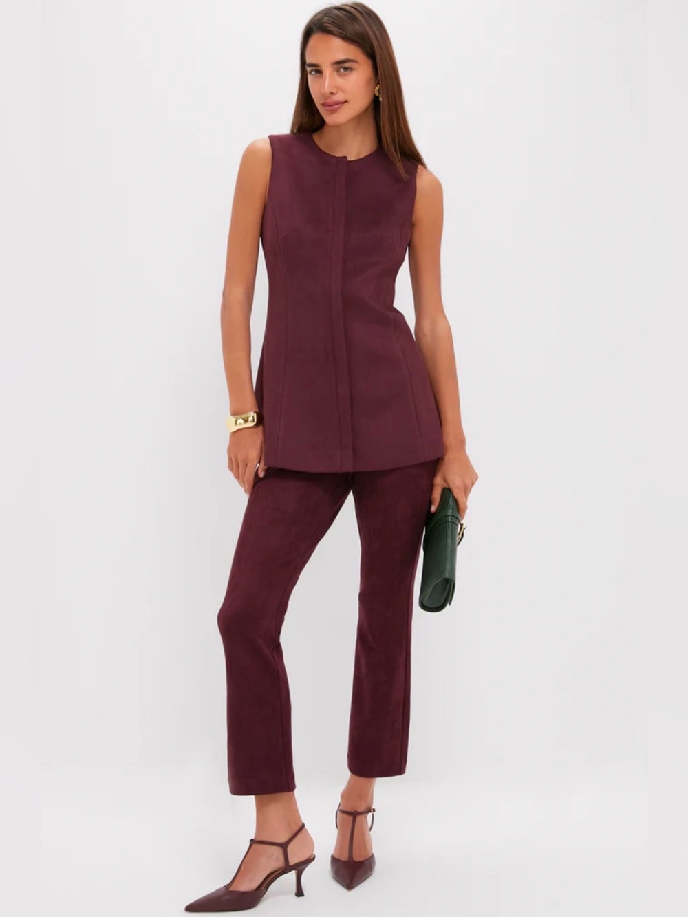 Tuckernuck Winetasting Vegan Suede Rhoda Zip Tunic Top Ashford Pants Set Size 4
